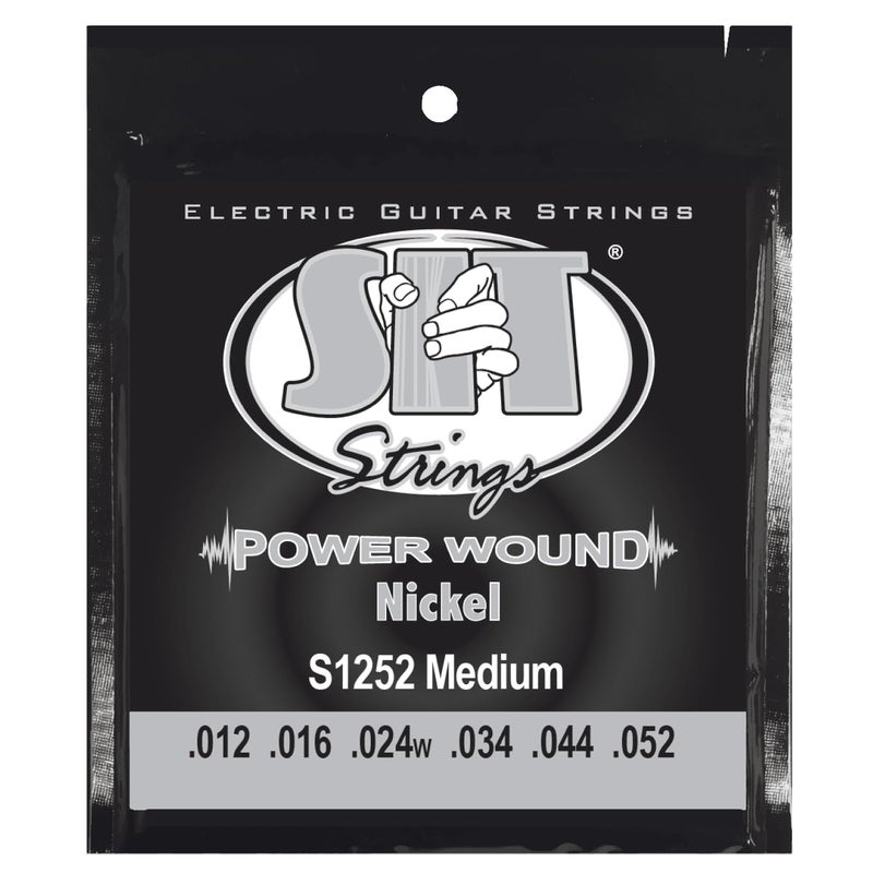 SIT Strings Power Wound Nickel Electric Guitar Strings (S.I.T.), Medium 12-52, S1252